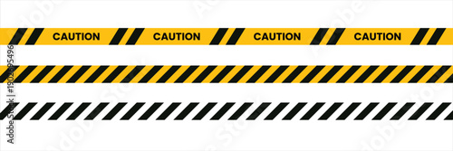 Caution Tape Icon Vector Warning Safety Barrier Symbol