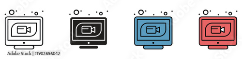 Evolution of computer technology icons set isolated on white background vector illustration