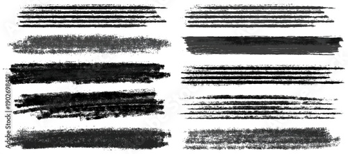 Vintage grunge abstract brush stroke set texture. artistic rough grunge brush strokes bundle and black splash stains creative sketch pattern design.