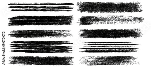 Vintage grunge abstract brush stroke set texture. artistic rough grunge brush strokes bundle and black splash stains creative sketch pattern design.