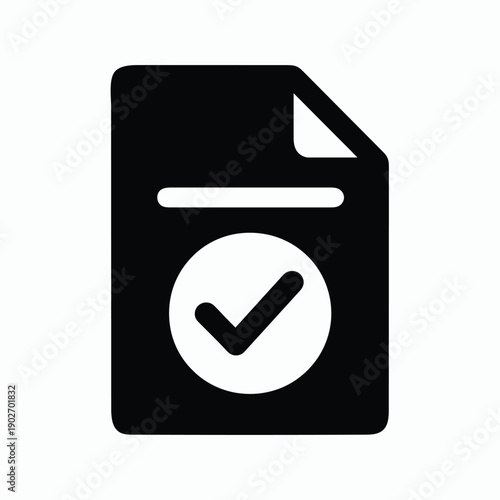 Document Approval Icon with Checkmark