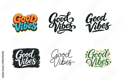 Less distraction, more meaning. Set lettering. harmonious lettering variations of the same emblematic concept, each with different artistic