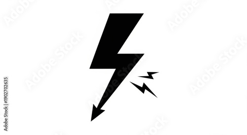 Bold lightning bolt with dynamic sparks and arrow