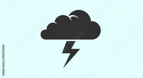 Dramatic storm cloud with lightning bolt striking down