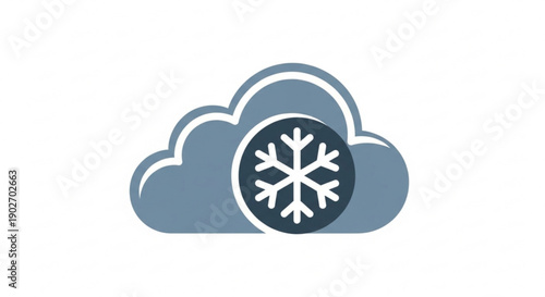 Snowflake cloud icon for winter weather forecast