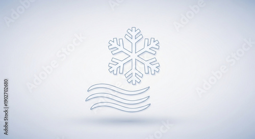 Snowflake blowing in the wind with a wavy motion
