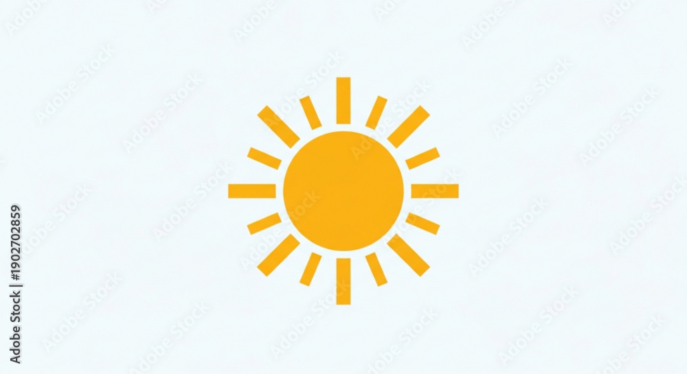 Fototapeta premium Vibrant sun symbol shining bright in clear sky