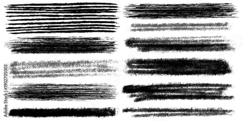 Vintage grunge abstract brush stroke set texture. artistic rough grunge brush strokes bundle and black splash stains creative sketch pattern design.