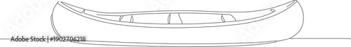 Simple Outline Handdrawn Detailed Canoe Kayak Watercraft Boat Illustration