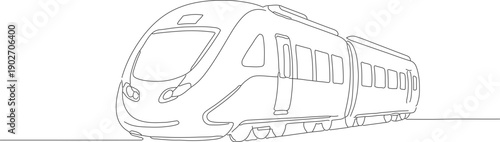 Minimalist Lineart Modern High Speed Train Public Transportation Illustration