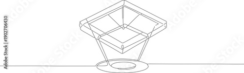 Simple Outline Architectural Drawing of a Unique Floating Table Furniture