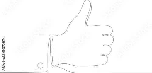 Minimalist Continuous Line Thumbs Up Gesture with Business Suit Sleeve Illustration