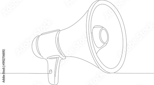 Simple Lineart Megaphone Announcement Communication Marketing Outline Design Element