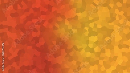Warm abstract mosaic gradient background in yellow red lowpoly geometric texture ideal for modern design wallpaper presentations and digital art projects.
