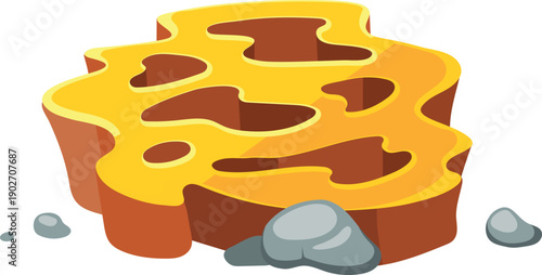 Sea sponge cartoon icon. Marine wild life