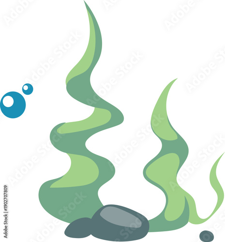 Seaweed cartoon icon. Algae growing. Wild nature