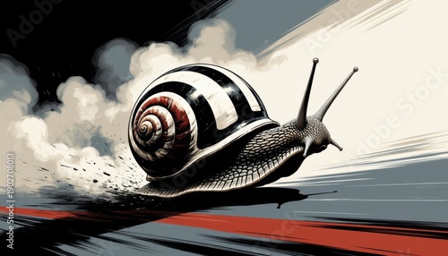 Racing Snail Illustration