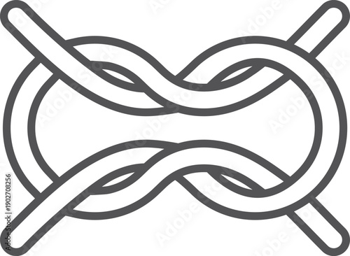 Sailing knot line icon. Nautical cord loop