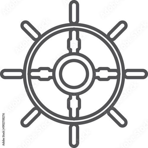 Ship wheel line icon. Sailing travel symbol
