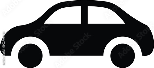 Car clip art design on plain white transparent isolated background for card, shirt, hoodie, sweatshirt, apparel, tag, mug, icon, poster or badge