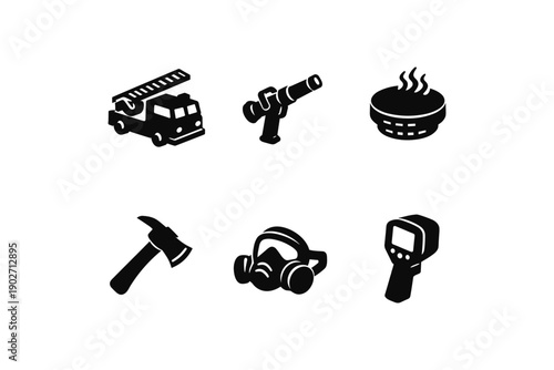 Firefighter Equipment Icons