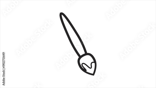 Simple black and white line drawing of a cartoon rabbit head.