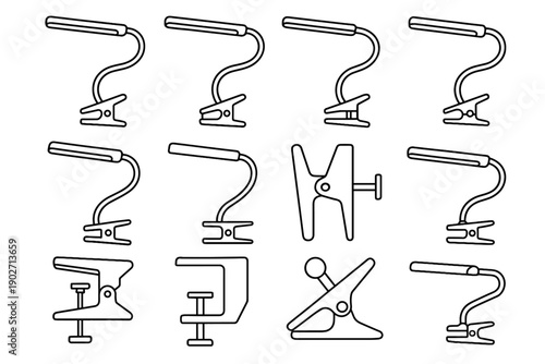 Functional strip icon light task illumination geometry rod positioning vector modern mounting