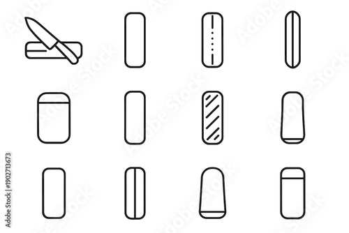 Interior protector casing knife strip polymer guard blade vector magnetic icon reinforced