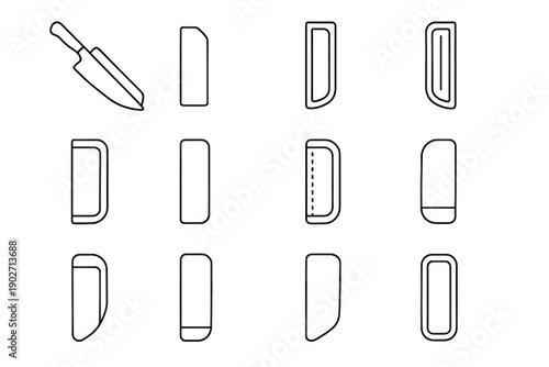 Cushioned vector icon blade guard protector design reinforced knife look groove magnetic