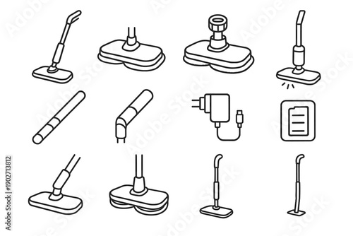 Cap mop rotating cordless outlet icon vector solution window chamber icons plug