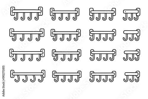 Solution vector hanger clean storage reinforced structure wall hooks bar system icon