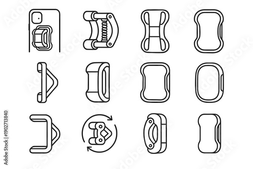 Adjustable icon accessory lightweight grip vector hinge edges phone geometry clean clip