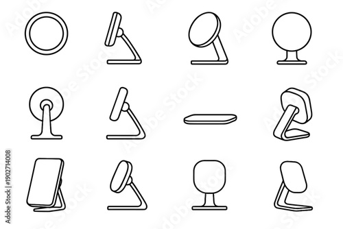 Magnetic axis icon compact clean slim hold vector reinforced stand rest icons