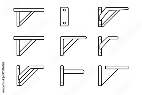 Shelf icon modern clean load smooth reinforced rigid support floating bracket hardware