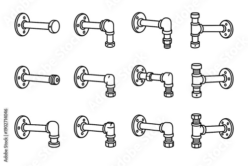 Mechanical rod design exposed shelf aesthetic vector industrial rugged icon bracket utility
