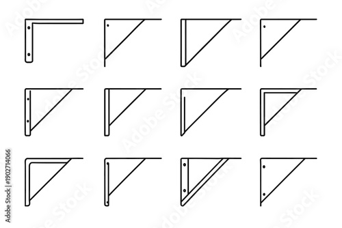 Angular icon look lightweight modern vector linear reduced brackets functional metal shelf