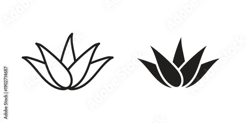 Aloe vera icon. Vector linear icon collection. Vector EPS10