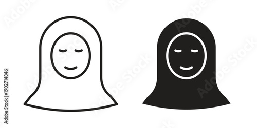 Arab woman icon. Vector linear icon collection. Vector EPS10