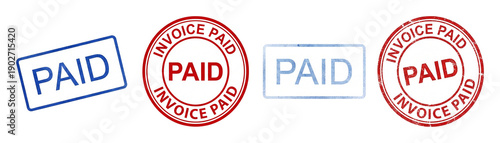 Invoice paid stamp set.