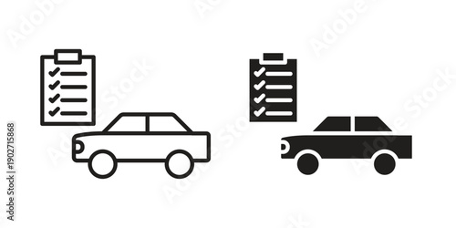 Car repair check list icon. Vector linear icon collection. Vector EPS10