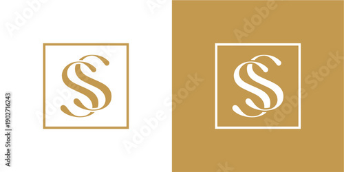 Elegant Gold and White Monogr...