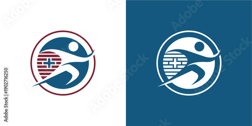 Dynamic abstract logo of a ru...