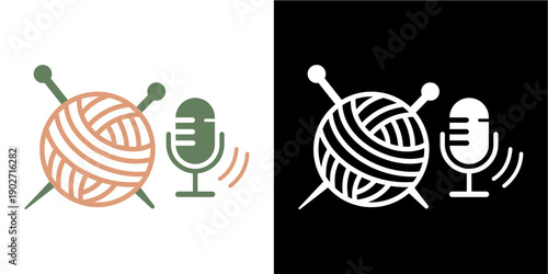 Knitting Podcast Logo Icon - ...