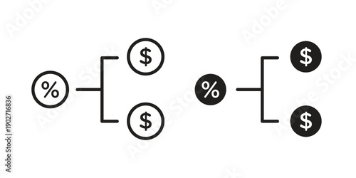 Commission icon. Vector linear icon collection. Vector EPS10