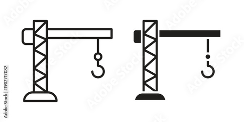 Construction crane icon. Vector linear icon collection. Vector EPS10