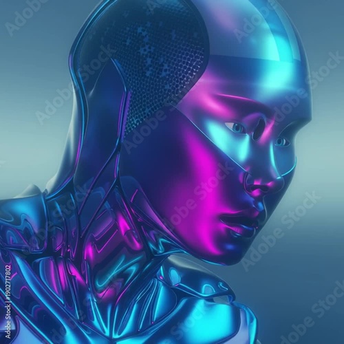 abstract futuristic ai cyborg technology background, future ai design digital visualization, futuristic artificial intelligence tech concept
