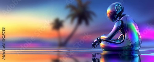 abstract futuristic ai robot technology background, future ai design digital visualization, futuristic artificial intelligence tech concept