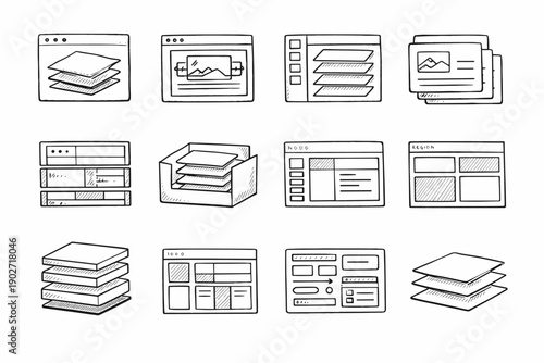 Panel layer module generation window section vector simple icon image surface region