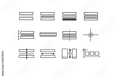 Alignment bar measure icon spacing layer separator generation line vector simple strip