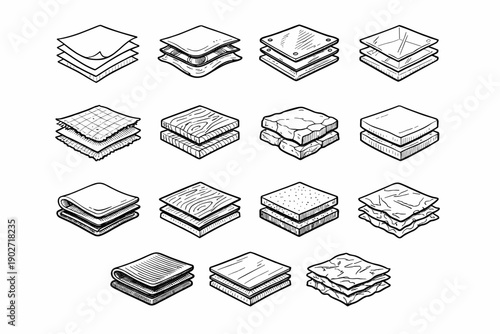 Ceramic wood laminate rubber icon layer material image fabric vector generation plastic